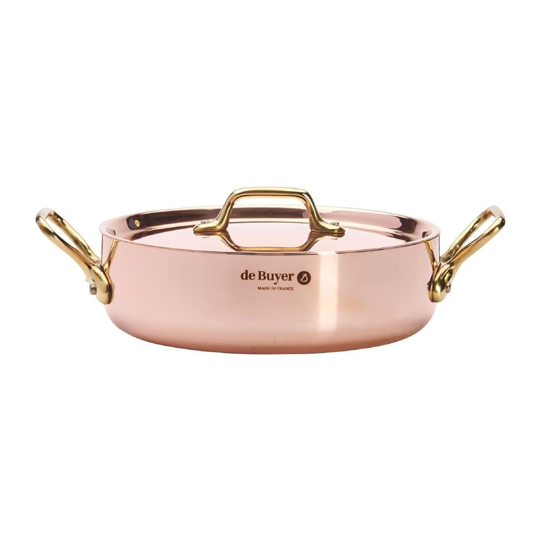 De Buyer Inocuivre Saute Pan with Lid Brass 20cm