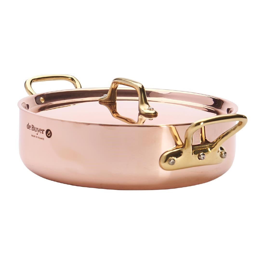 De Buyer Inocuivre Saute Pan with Lid Brass 20cm