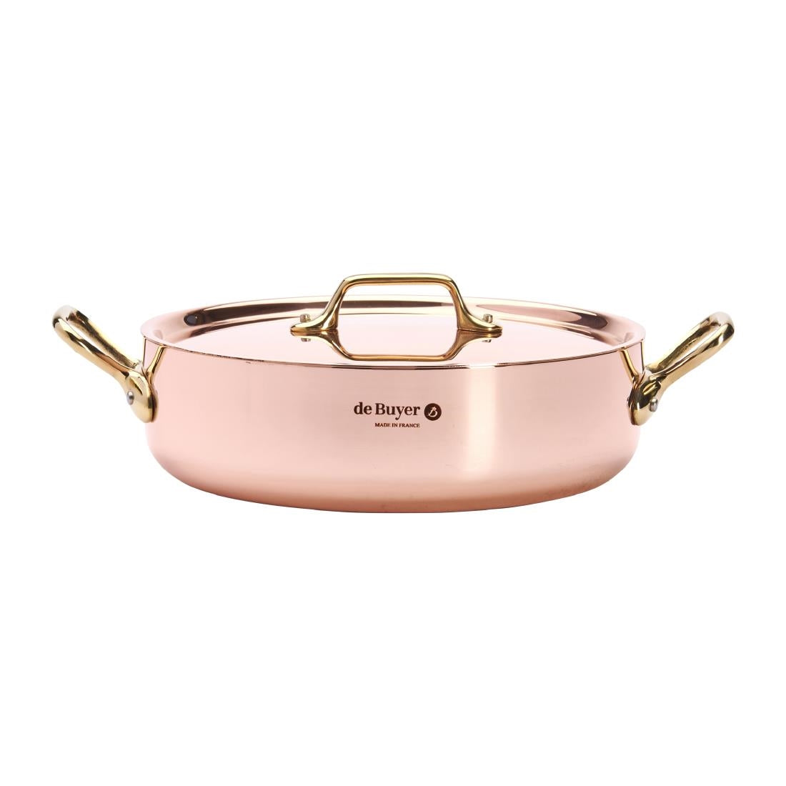 De Buyer Inocuivre Saute Pan with Lid Brass 24cm