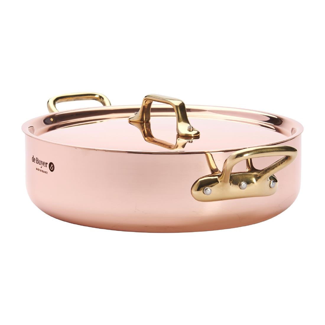 De Buyer Inocuivre Saute Pan with Lid Brass 24cm
