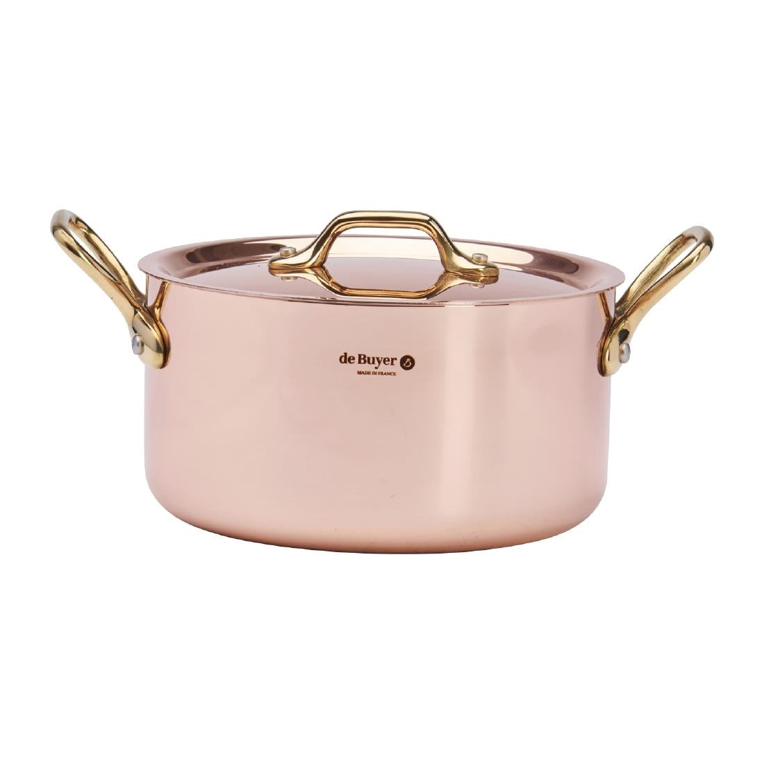 De Buyer Inocuivre Round Stewpan with Lid Brass 16cm