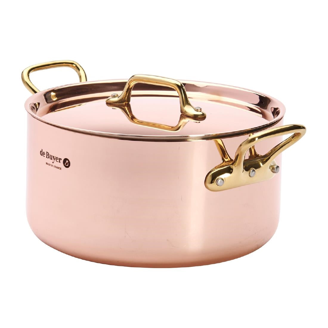 De Buyer Inocuivre Round Stewpan with Lid Brass 20cm