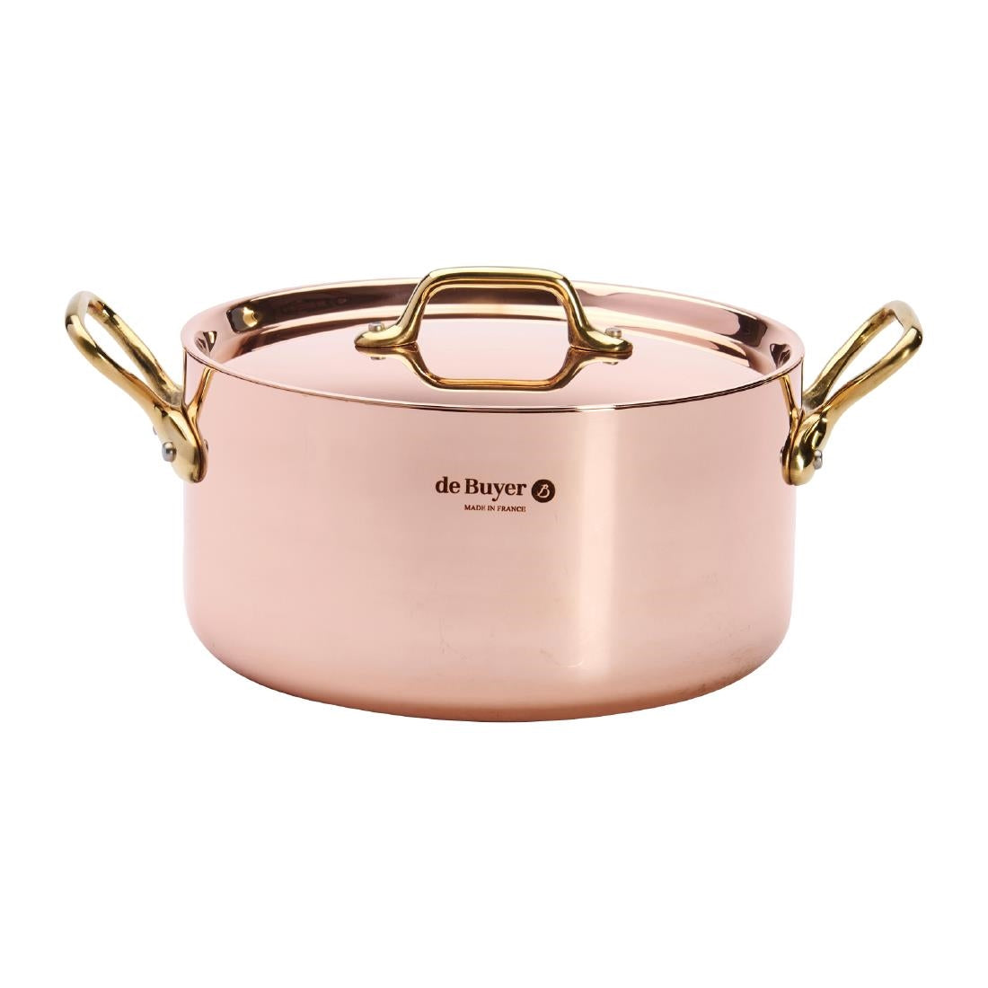 De Buyer Inocuivre Round Stewpan with Lid Brass 20cm