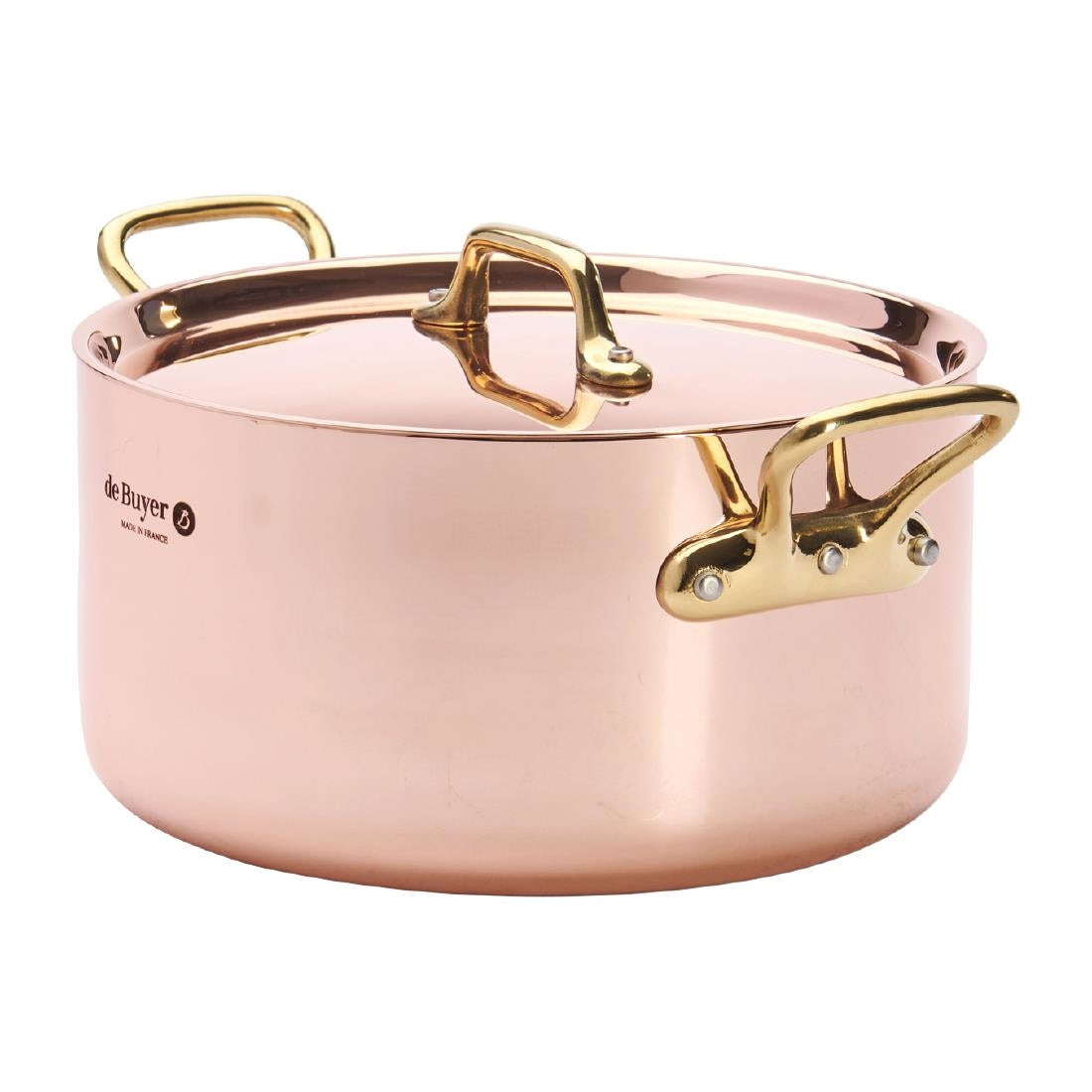 De Buyer Inocuivre Round Stewpan with Lid Brass 20cm