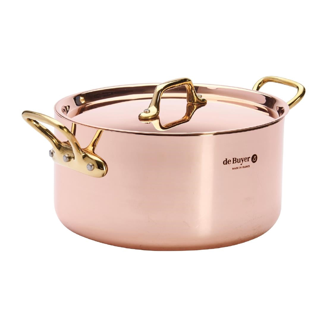 De Buyer Inocuivre Round Stewpan with Lid Brass 20cm