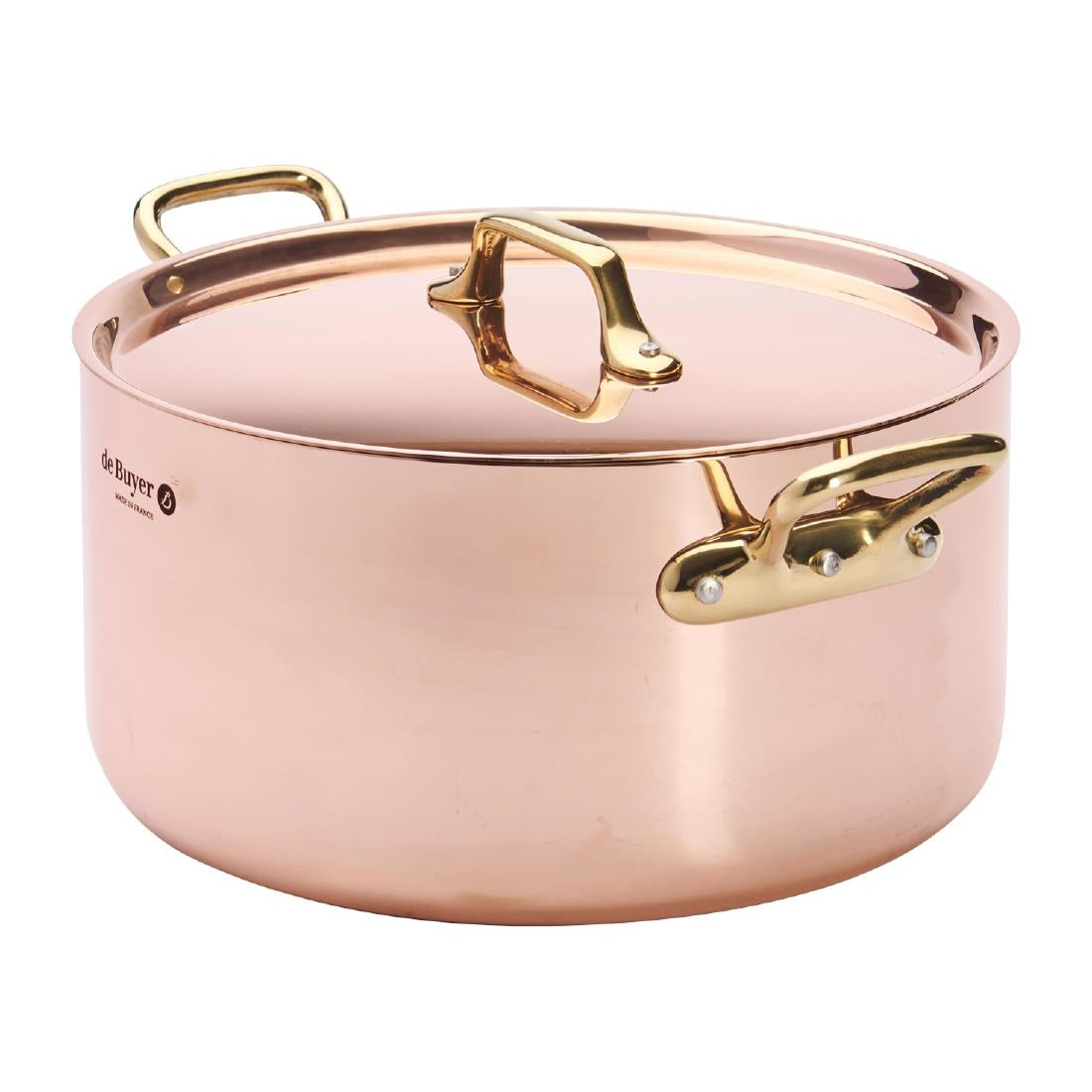 De Buyer Inocuivre Round Stewpan with Lid Brass 24cm