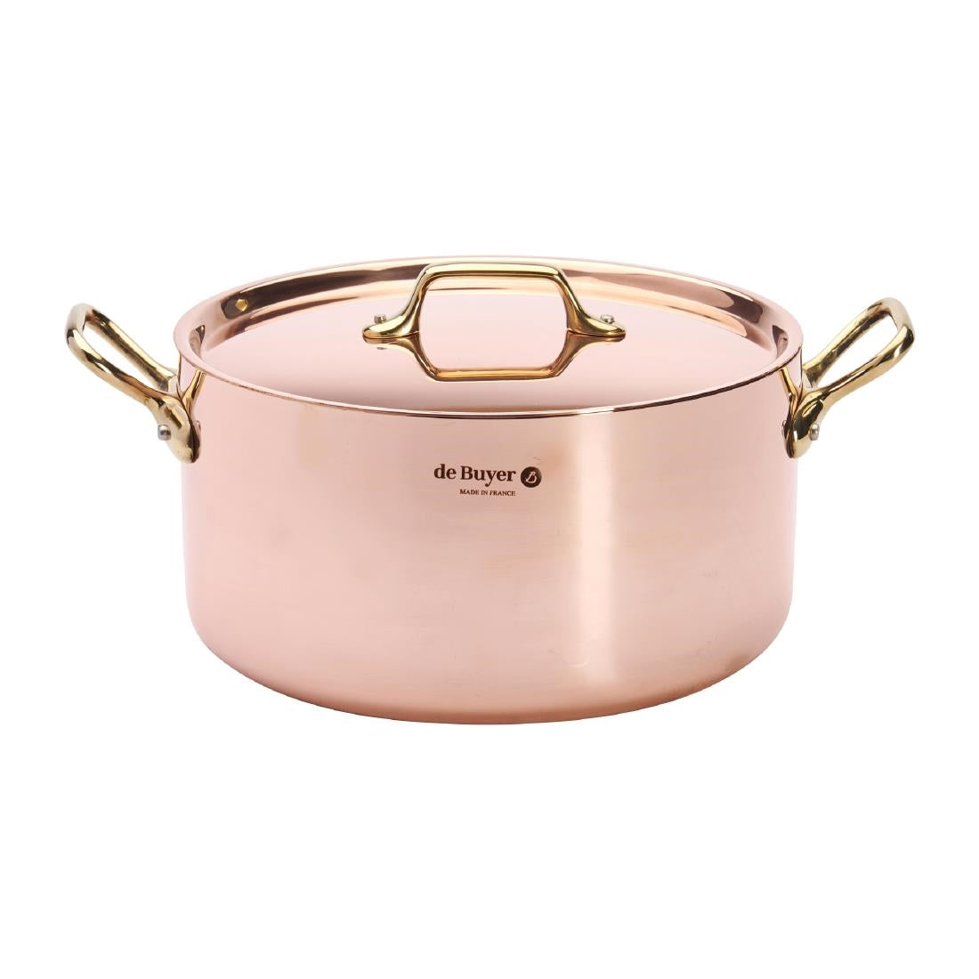 De Buyer Inocuivre Round Stewpan with Lid Brass 24cm
