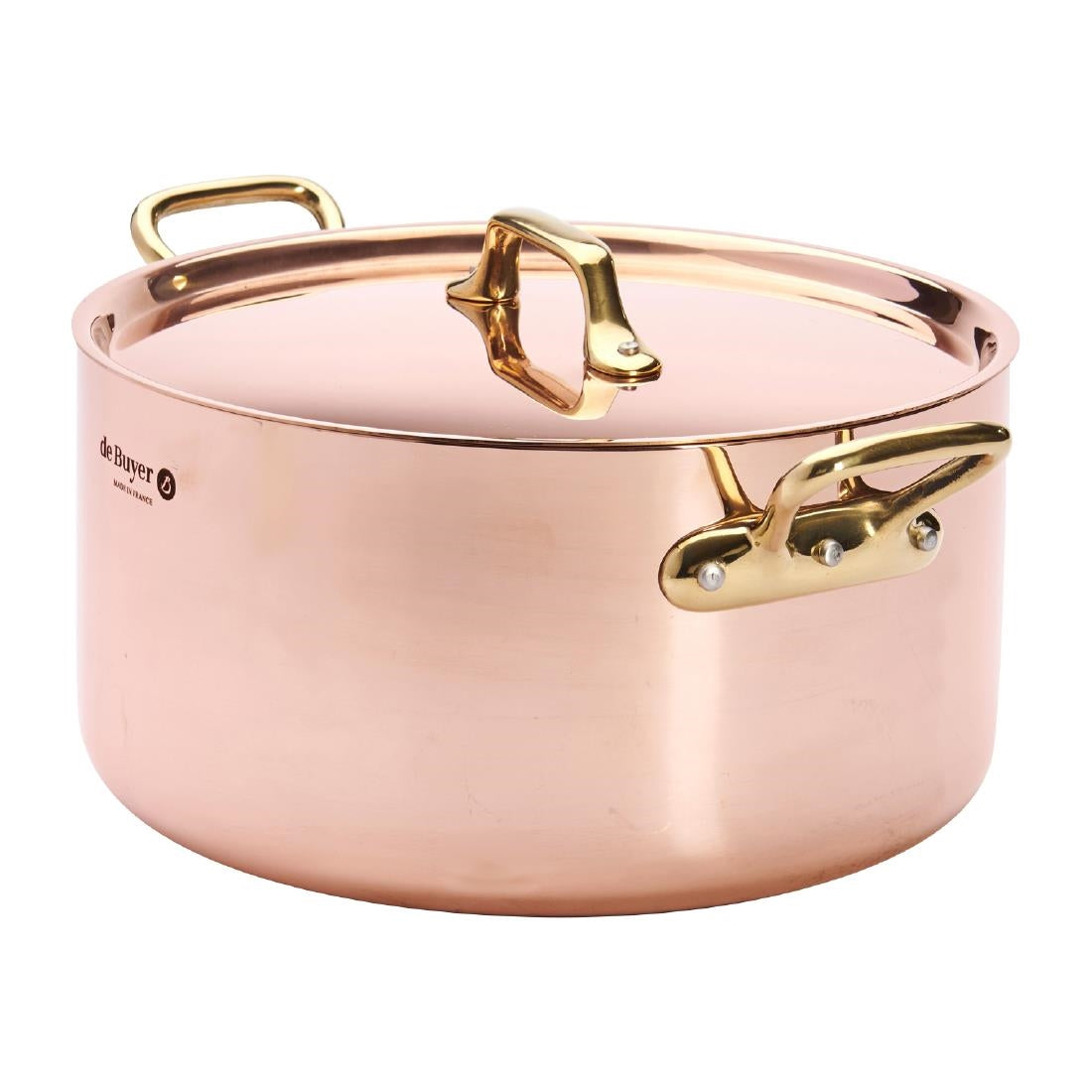 De Buyer Inocuivre Round Stewpan with Lid Brass 24cm