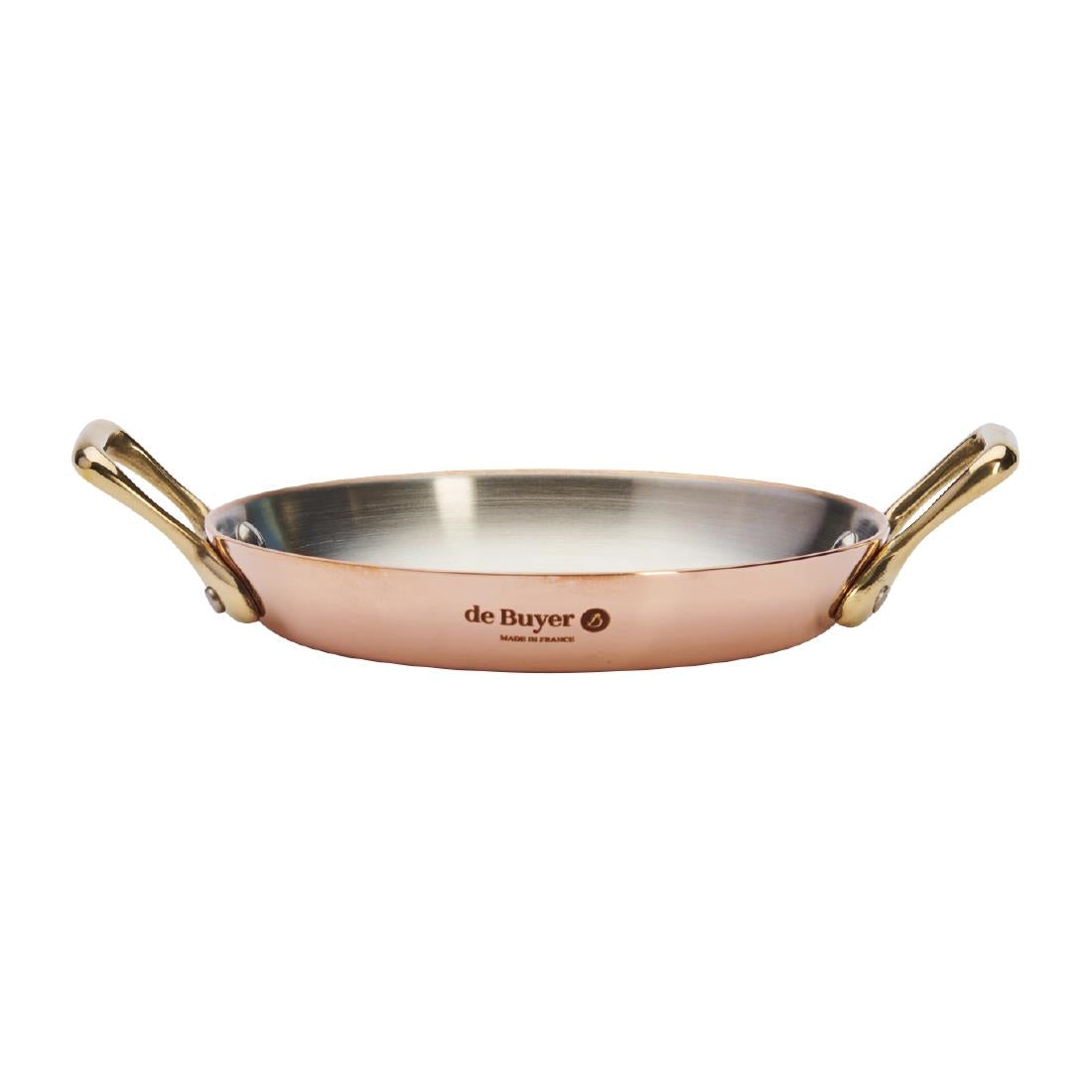 De Buyer Inocuivre Round Dish with Brass Handles 12cm