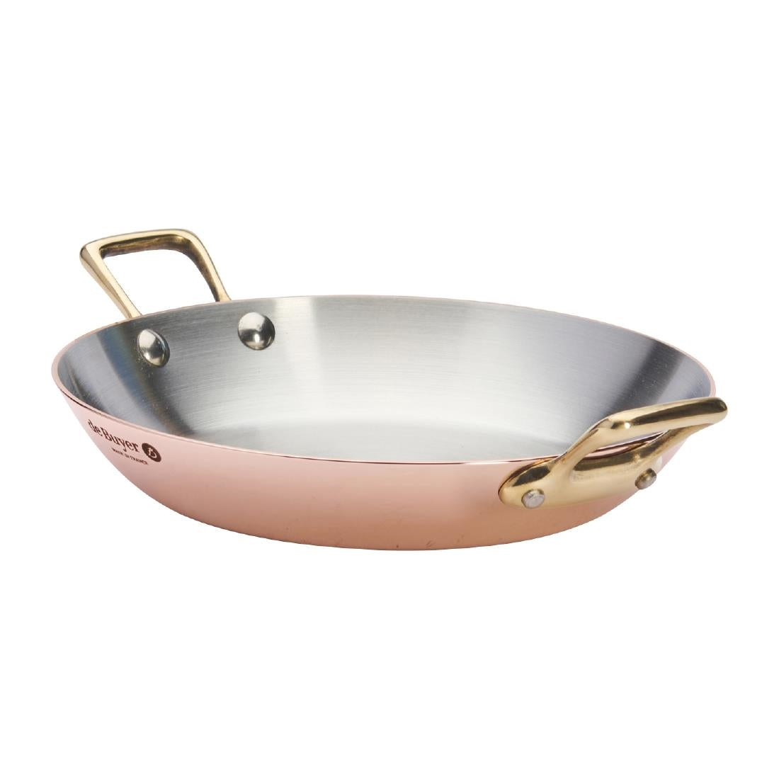 De Buyer Inocuivre Round Dish with Brass Handles 20cm