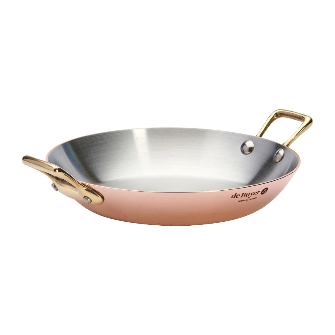 De Buyer Inocuivre Round Dish with Brass Handles 20cm