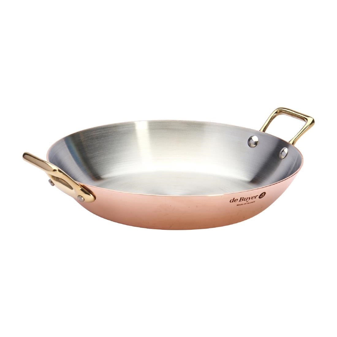 De Buyer Inocuivre Round Dish with Brass Handles 24cm