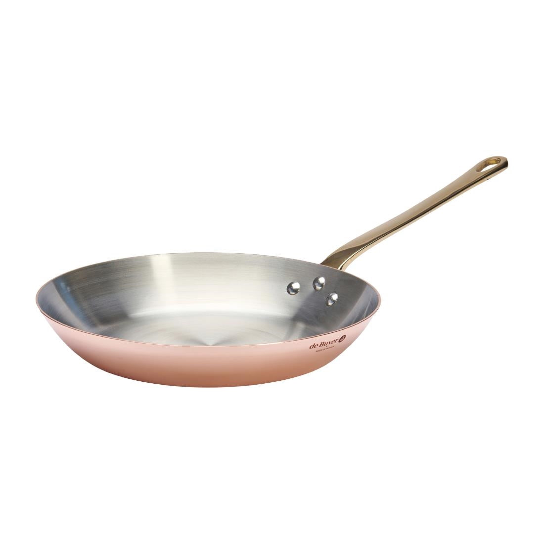 De Buyer Inocuivre Round Frying Pan with Handle Brass 24cm