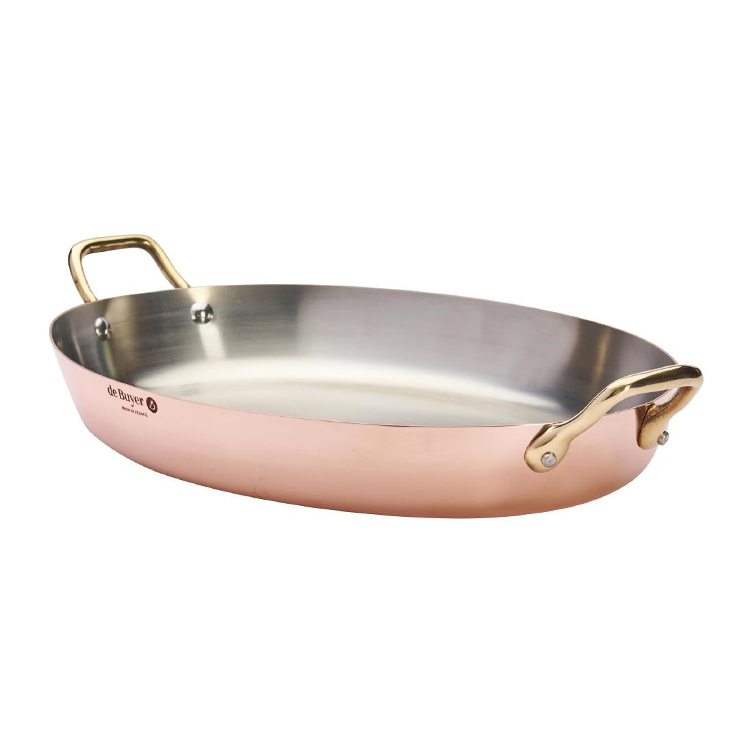 De Buyer Inocuivre Oval Dish with Brass Handles 36cm