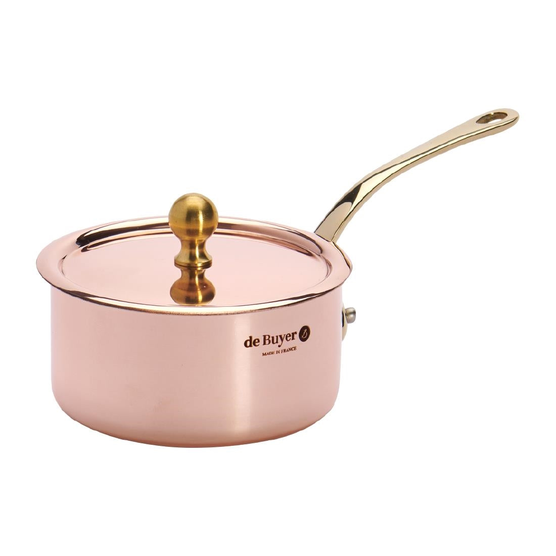 De Buyer Inocuivre Mini Sauce Pan with Lid Brass 9cm