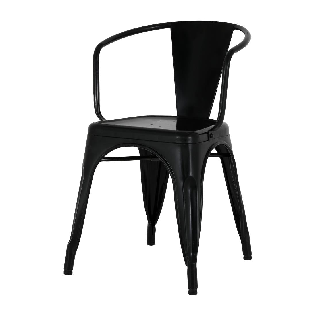 Bolero Bistro Curve Armchairs Black (4 Pack)