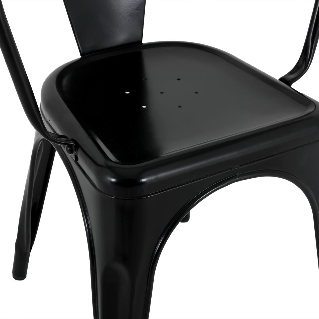 Bolero Bistro Curve Armchairs Black (4 Pack)