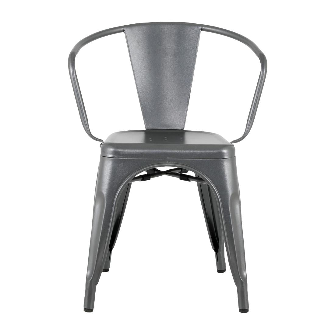 Bolero Bistro Curve Armchairs Gunmetal (4 Pack)