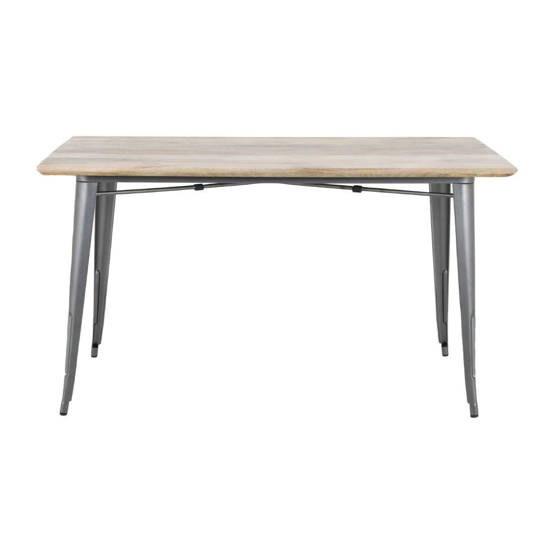 Bolero Bistro Dining Table Mango Wood Top Gunmetal Frame 1450mm