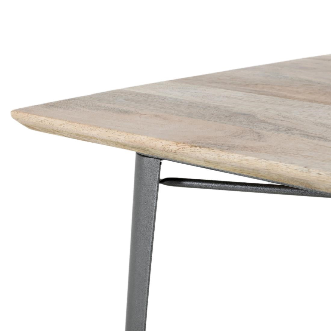 Bolero Bistro Dining Table Mango Wood Top Gunmetal Frame 1450mm