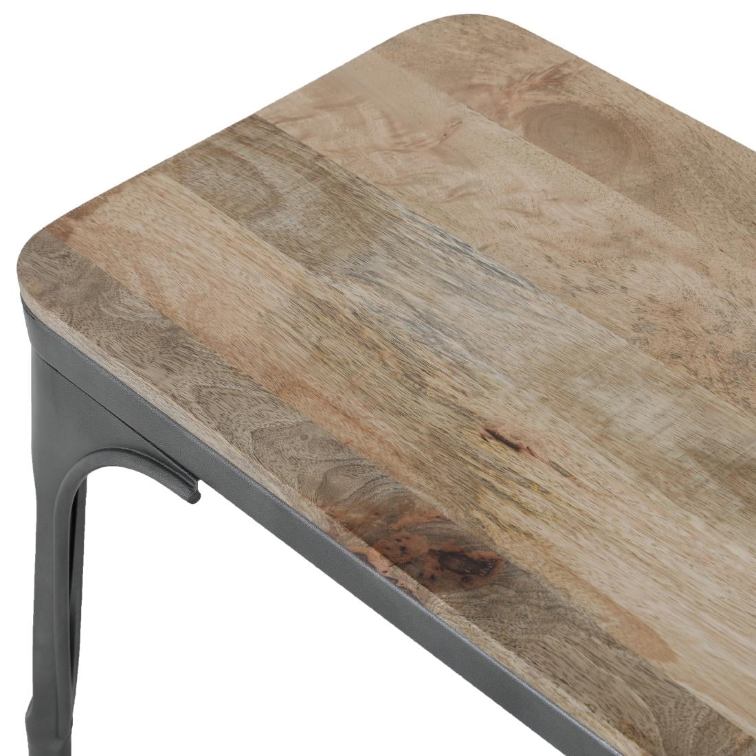 Bolero Bistro Indoor Bench Mango Wood & Gunmetal Frame 1000mm (2 Pack)
