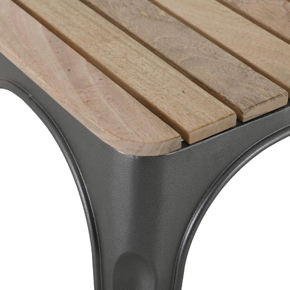 Bolero Bistro Indoor Bench Slatted Mango Wood & Gunmetal Frame 850mm (2 Pack)