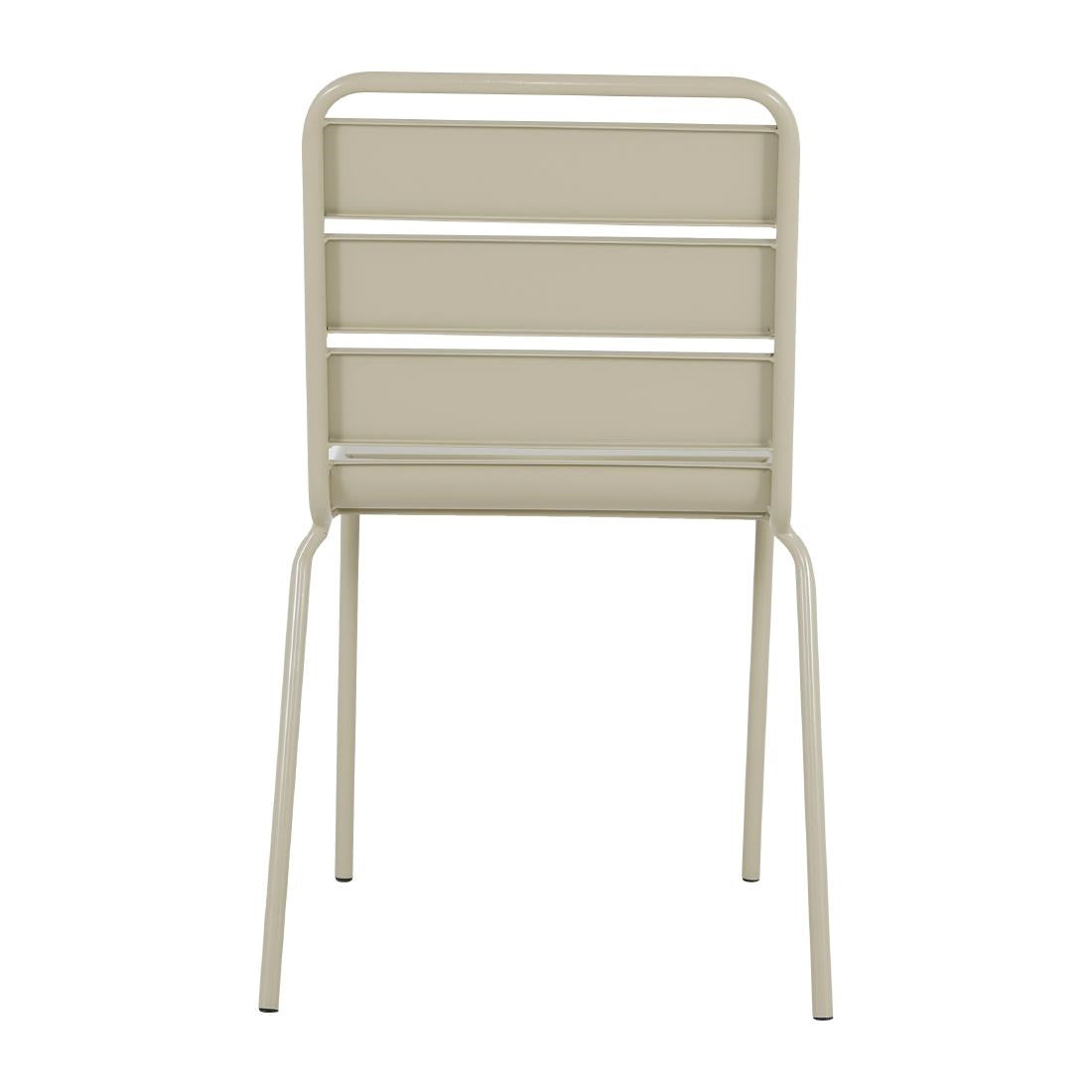 Bolero Amalfi Slatted Steel Side Chairs Taupe (4 Pack)
