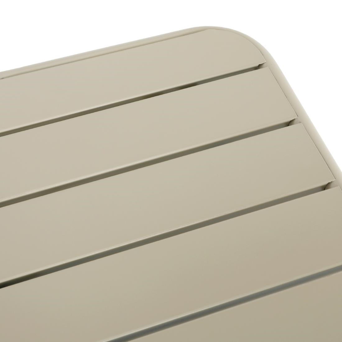Bolero Amalfi Square Slatted Steel Folding Table Taupe 700x700mm