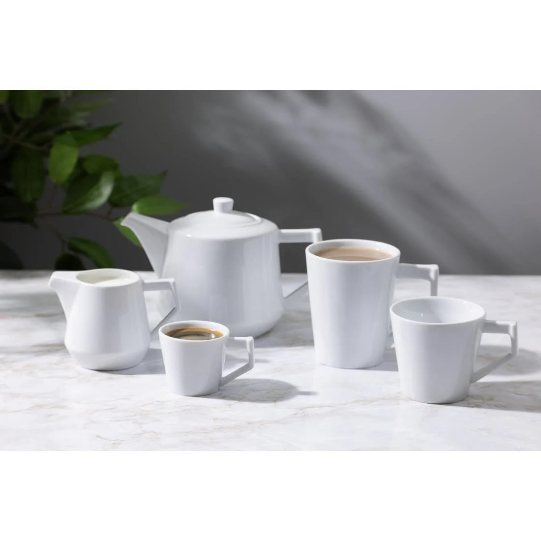 Olympia Whiteware Deco Cups 300ml (6 Pack)