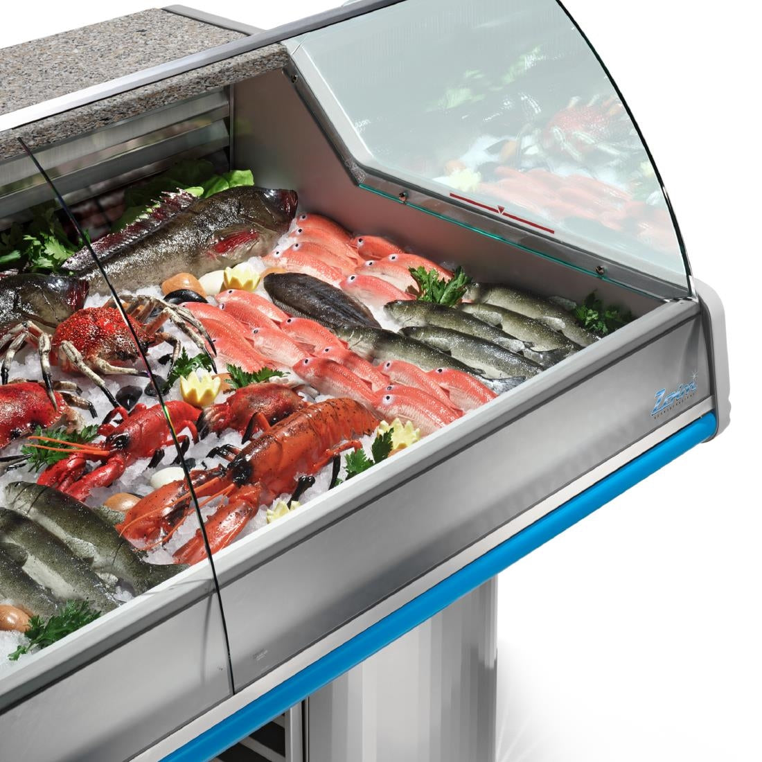 Zoin Saigon Fish Counter Grey with Azure Trim 2000mm