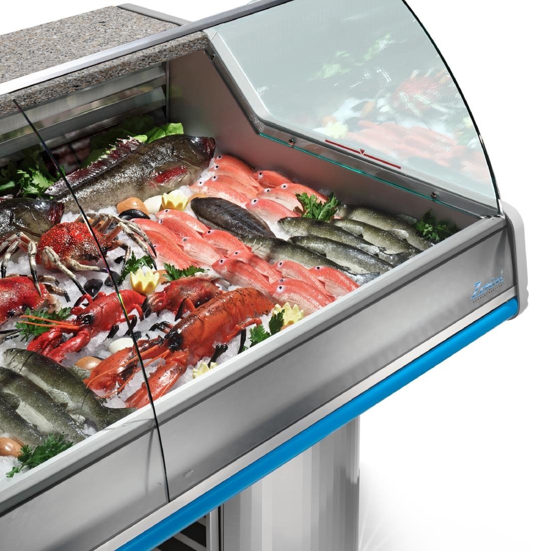 Zoin Saigon Fish Counter Grey with Azure Trim 2500mm