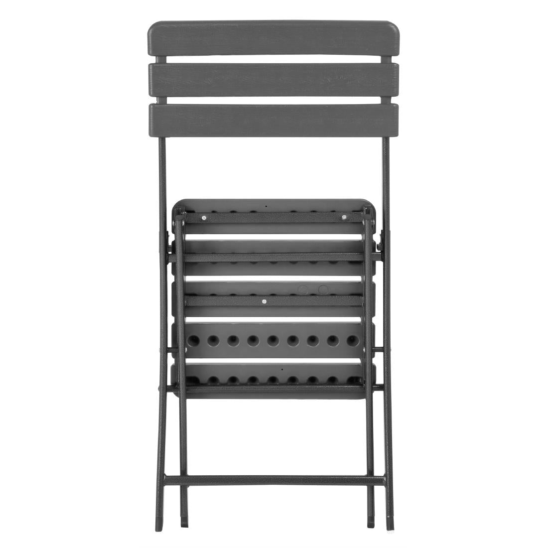 Bolero Folding Chairs Grey Wood Effect (2 Pack)