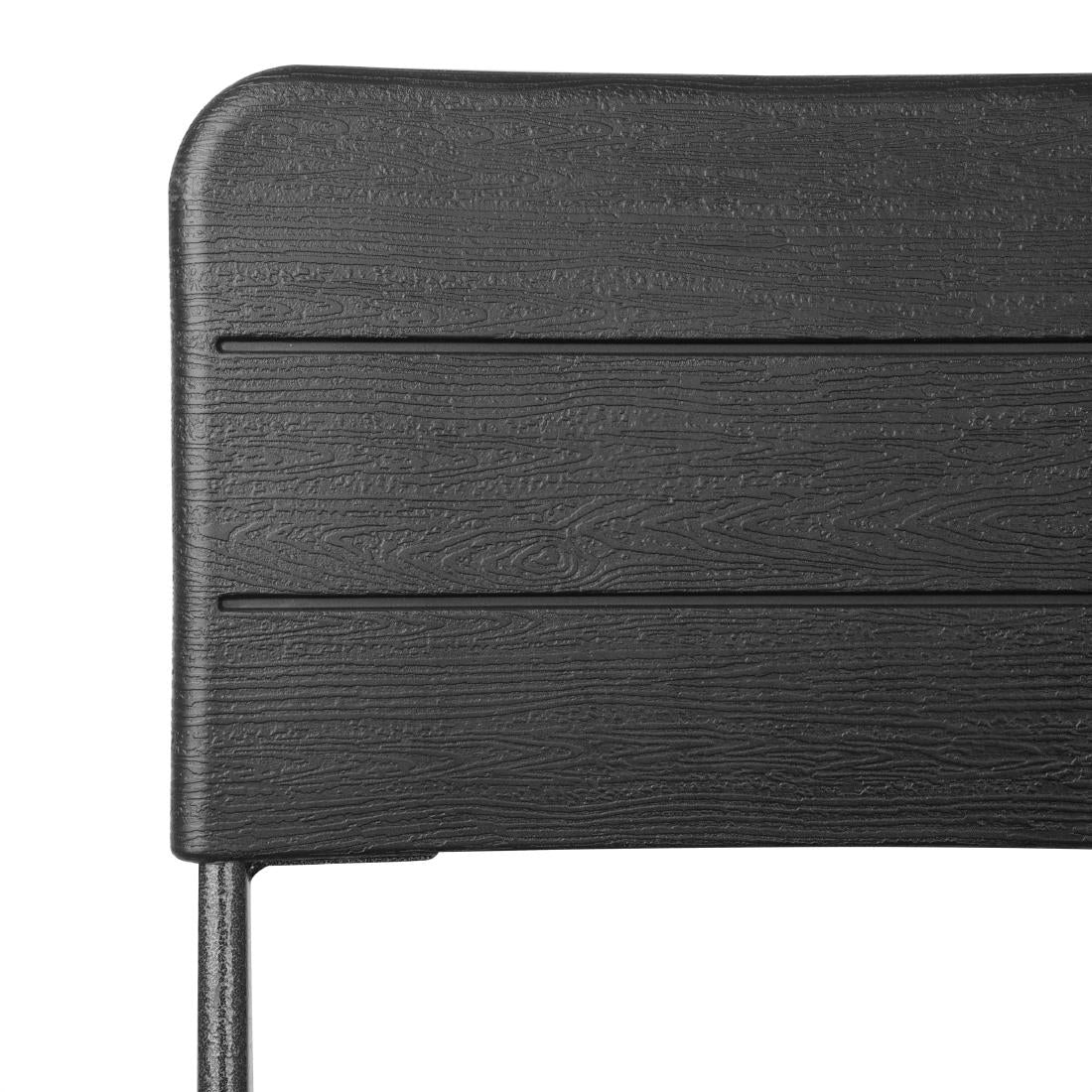 Bolero Folding Bar Chairs Black Wood-Effect (2 Pack)