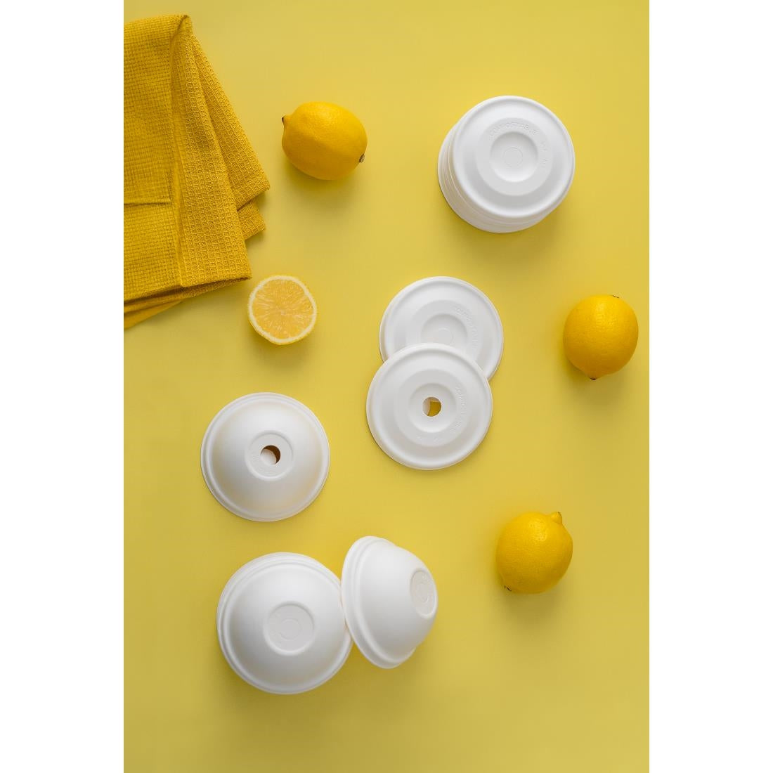 Vegware Nourish Moulded Fibre Cold Cup Dome Lids with Hole 89-Series (1000 Pack)