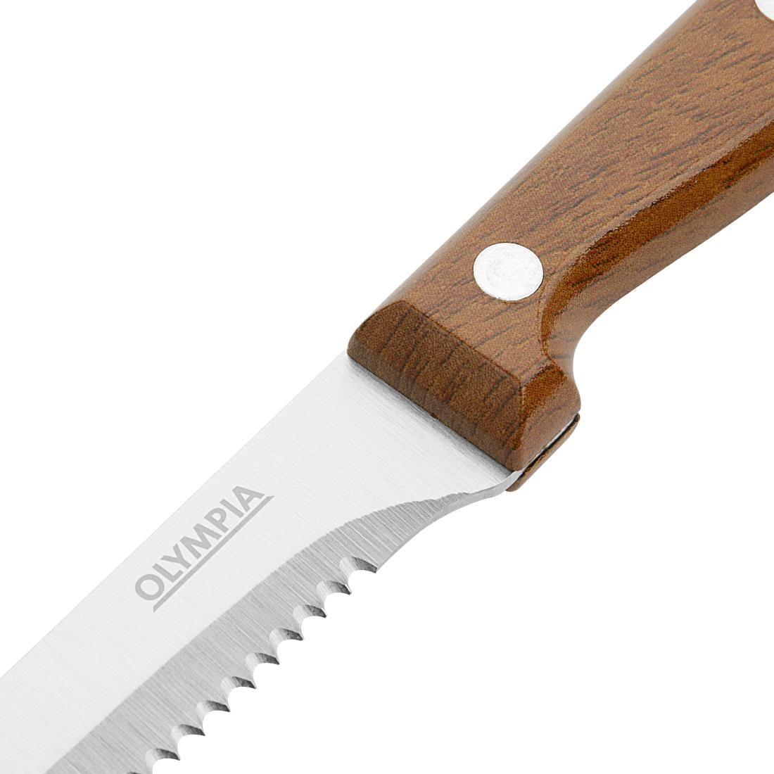 Olympia Steak Knives with Wood Effect Handles (12 Pack)