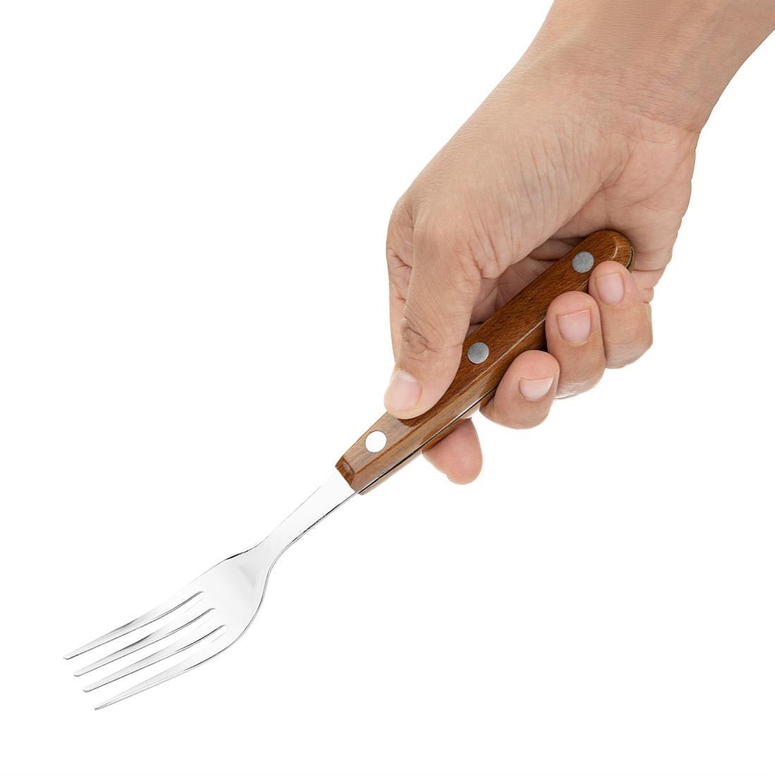 Olympia Steak Forks with Wood Effect Handles (12 Pack)