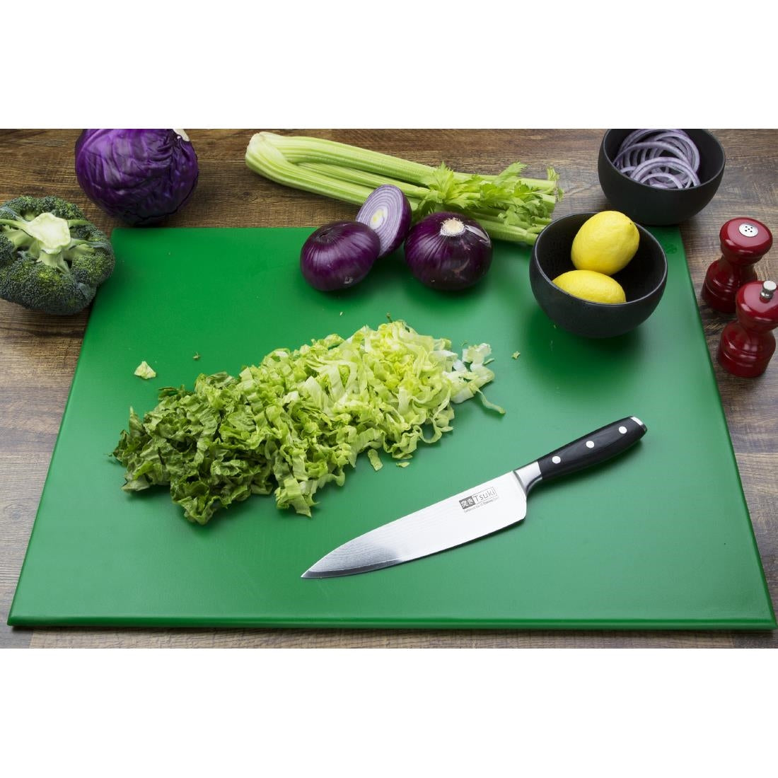 Hygiplas High Density Green Chopping Board Large 600x450x12mm