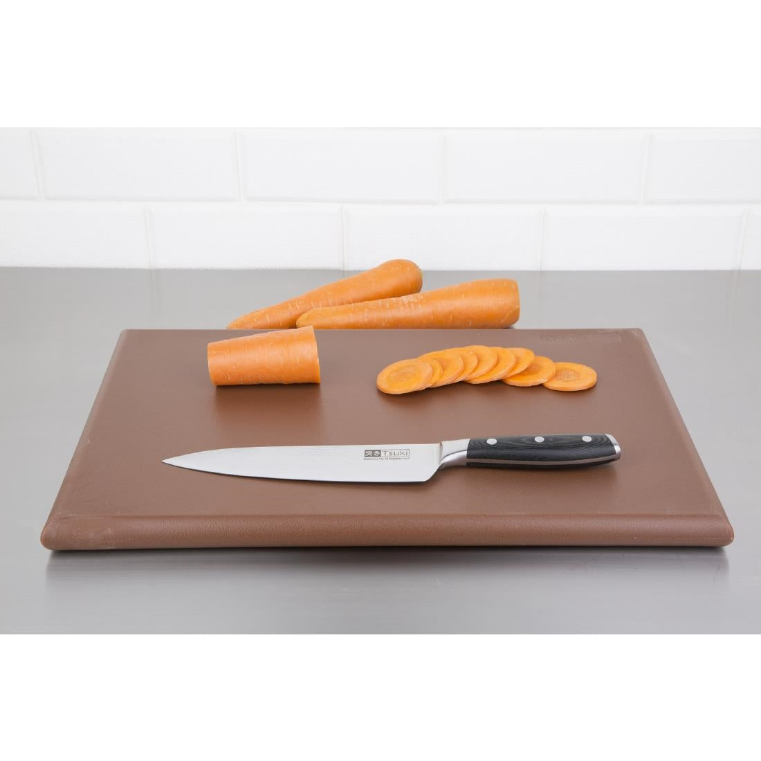 Hygiplas Thick High Density Brown Chopping Board Standard 450x300x25mm