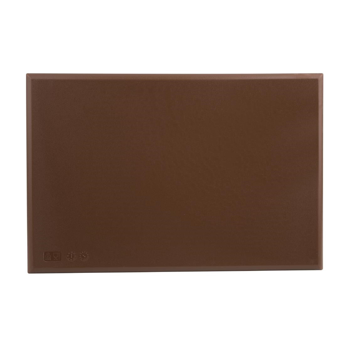 Hygiplas Thick High Density Brown Chopping Board Standard 450x300x25mm