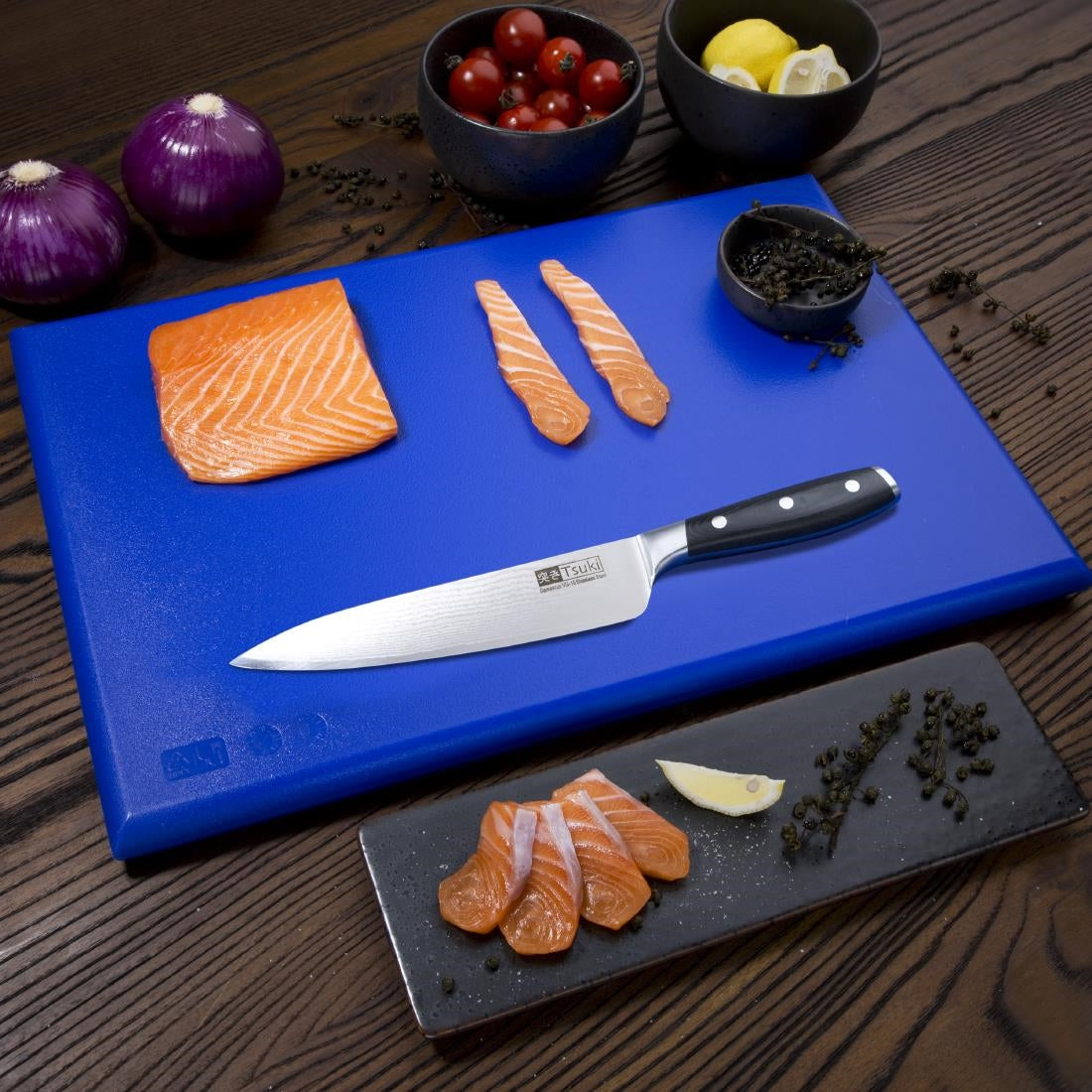 Hygiplas Thick High Density Blue Chopping Board Standard 450x300x25mm