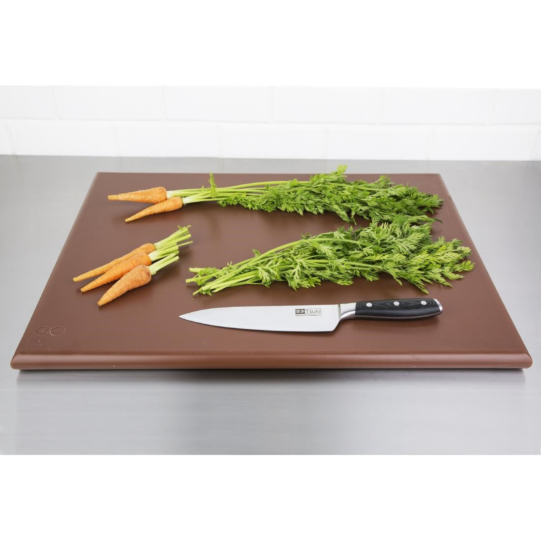Hygiplas Thick High Density Brown Chopping Board Large 600x450x25mm