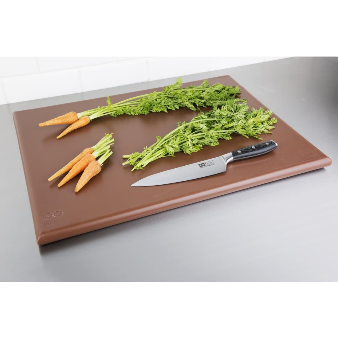 Hygiplas Thick High Density Brown Chopping Board Large 600x450x25mm