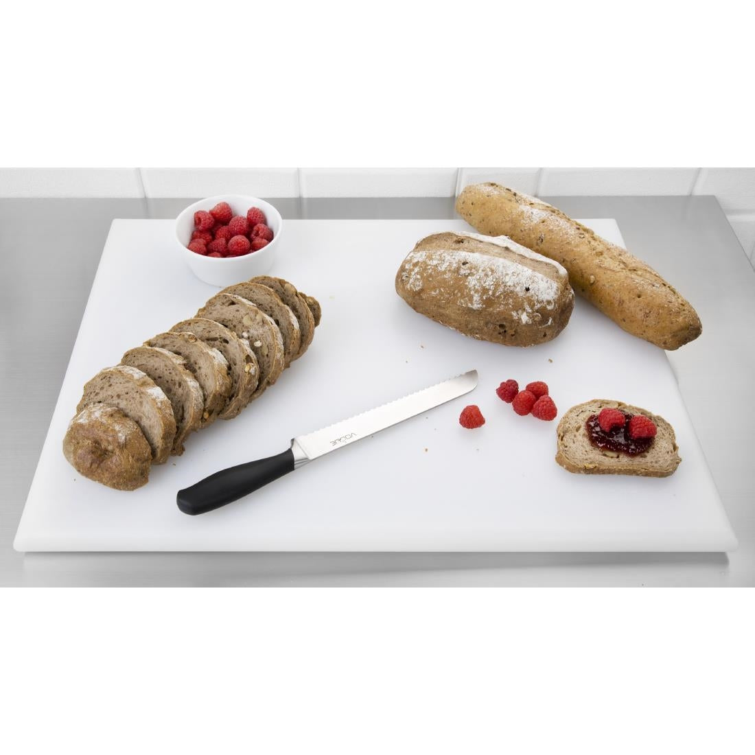 Hygiplas Thick High Density White Chopping Board Large 600x450x25mm