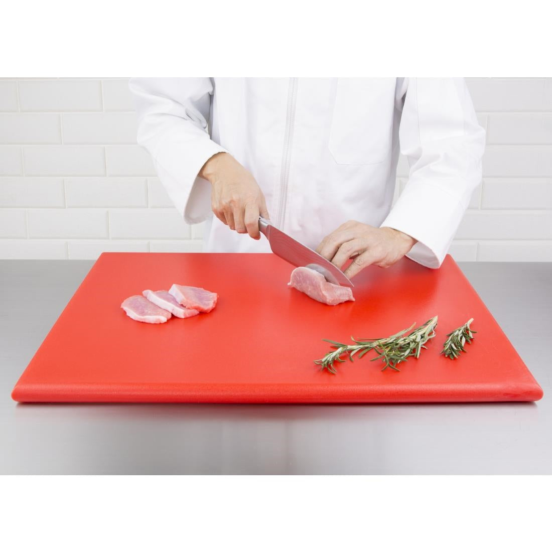 Hygiplas Thick High Density Red Chopping Board Large 600x450x25mm