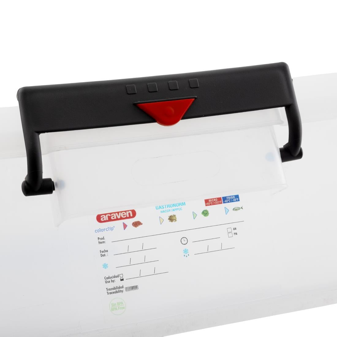 Araven Polypropylene Food Storage Container with Colour Clips 30Ltr