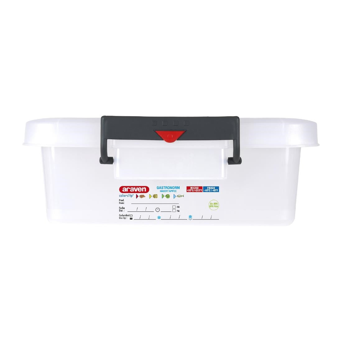 Araven Polypropylene Food Storage Container with Colour Clips 30Ltr