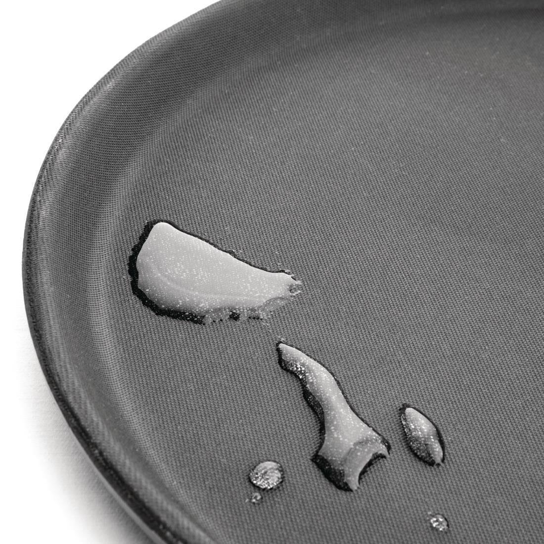 Olympia Kristallon Fibreglass Round Non-Slip Tray Black 280mm