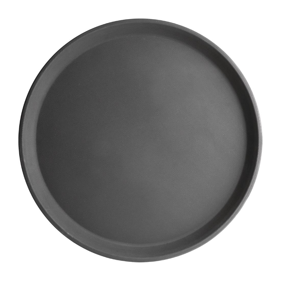 Olympia Kristallon Fibreglass Round Non-Slip Tray Black 356mm