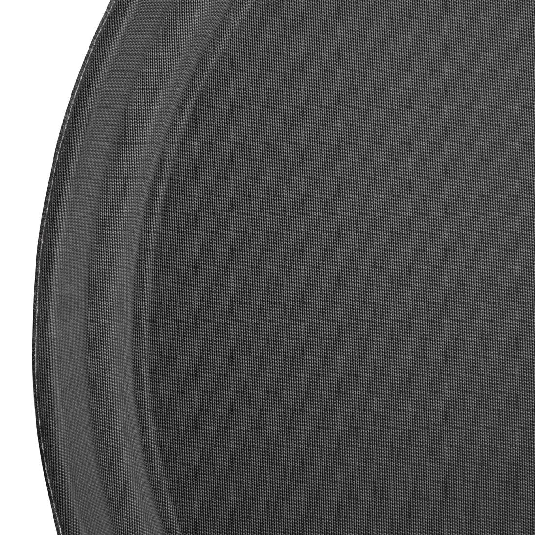 Olympia Kristallon Fibreglass Round Non-Slip Tray Black 356mm