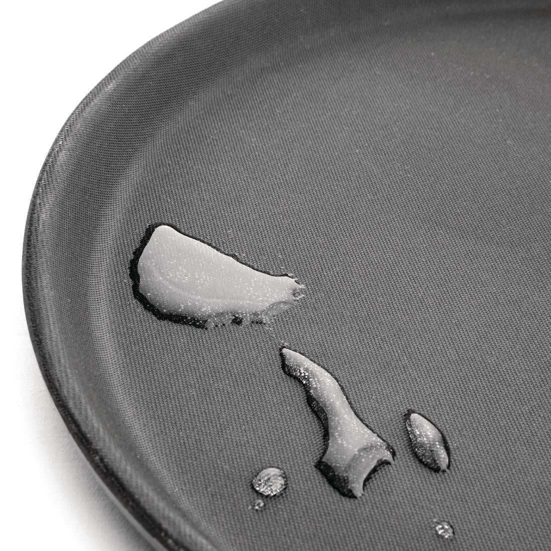 Olympia Kristallon Fibreglass Round Non-Slip Tray Black 356mm